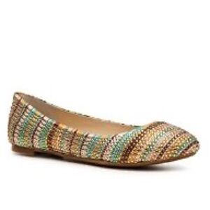 NWOB. ENZO ANGIOLINI Glitter Rhinestone Studded Flats. 8.5M.